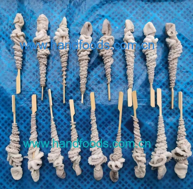 Super Quality Seafood of Frozen Fully Cleaned Octopus Skewer No Sand